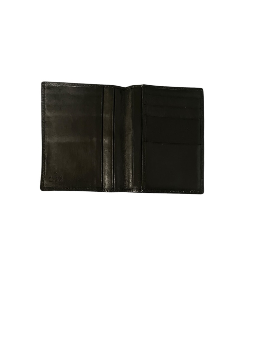 Authentic Vintage Gucci Black Leather Bifold Wallet Silver Square G Logo (W/Box) - Picture 4 of 10